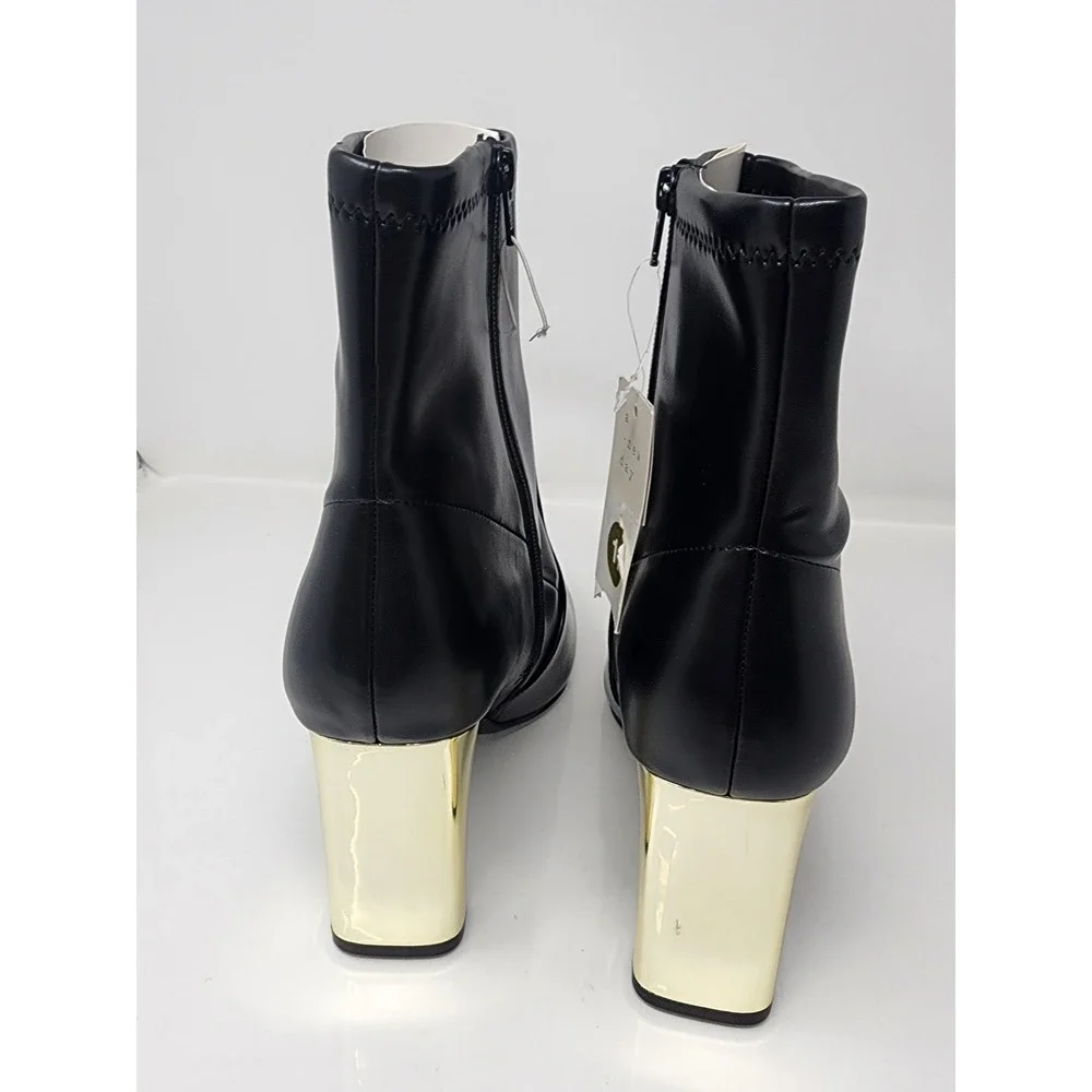 A New Day Womens Pointed Toe Ankle Boots Black Faux Leather Casual Size 11